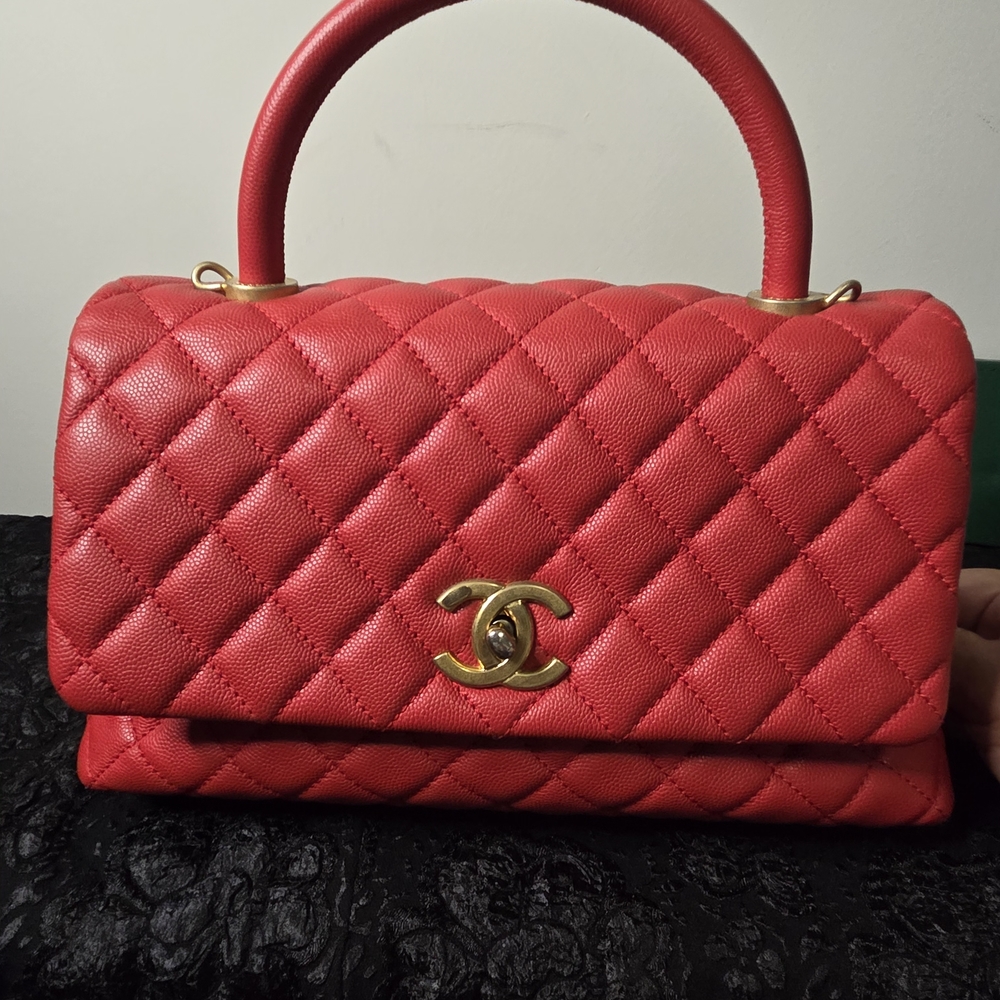 Chanel Red Quilted Handbag